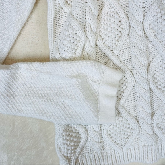 Cabi open front sweater cardigan cable knit white style #193 women’s Small - Picture 7 of 11